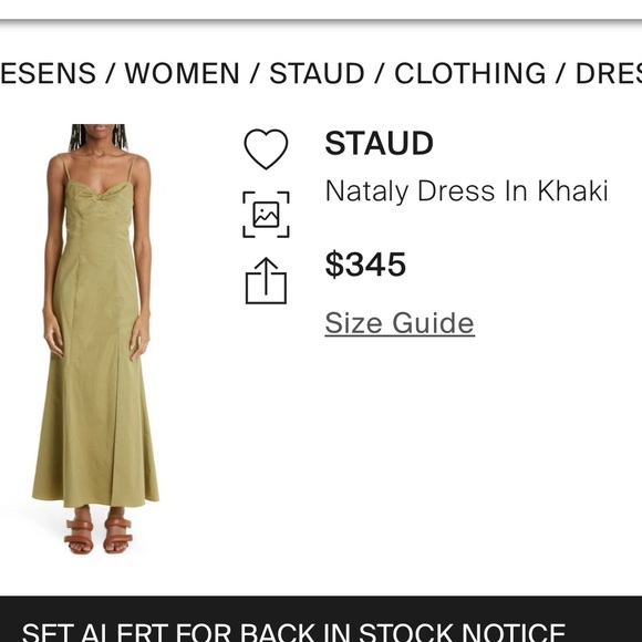 Dresses & Skirts - Staud Nataly Dress in Khaki